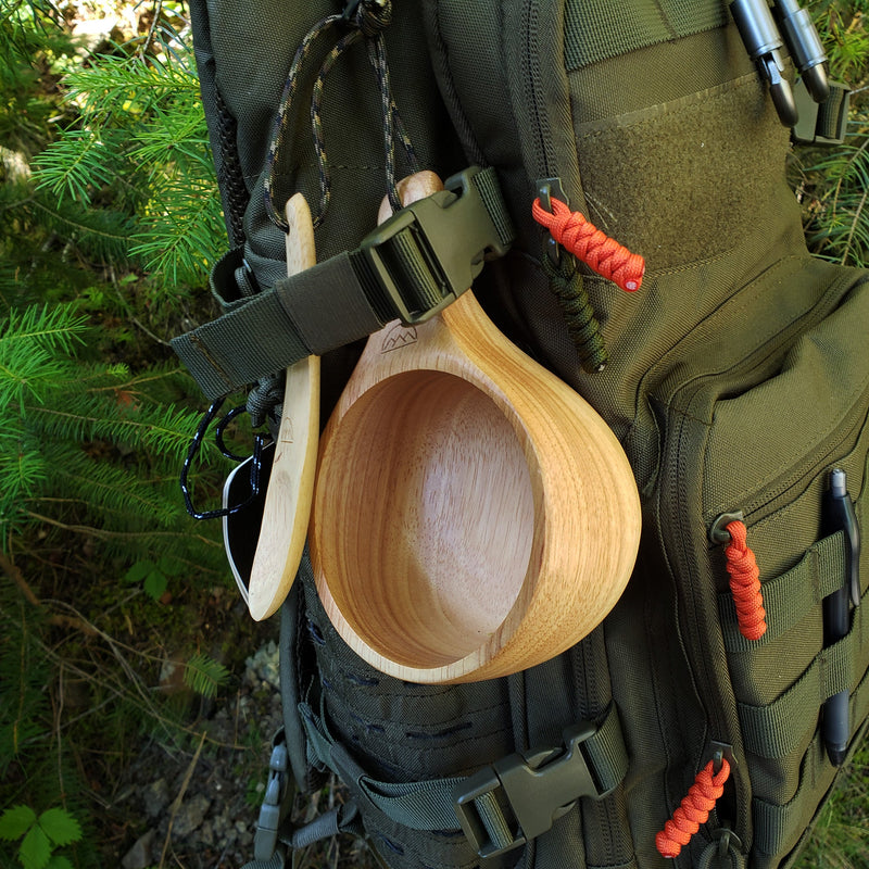 Load image into Gallery viewer, Kyrre™ Carved Nordic Kuksa - Solid Wood Camp Mug & Spoon Set