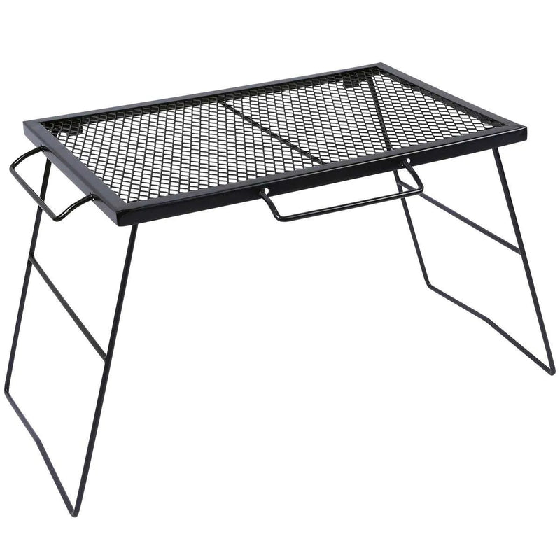 Load image into Gallery viewer, Portable Heavy Duty Folding Steel Campfire Grill Grate for Outdoor Cooking, Black