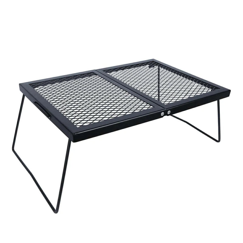 Load image into Gallery viewer, Portable Heavy Duty Folding Steel Campfire Grill Grate for Outdoor Cooking, Black