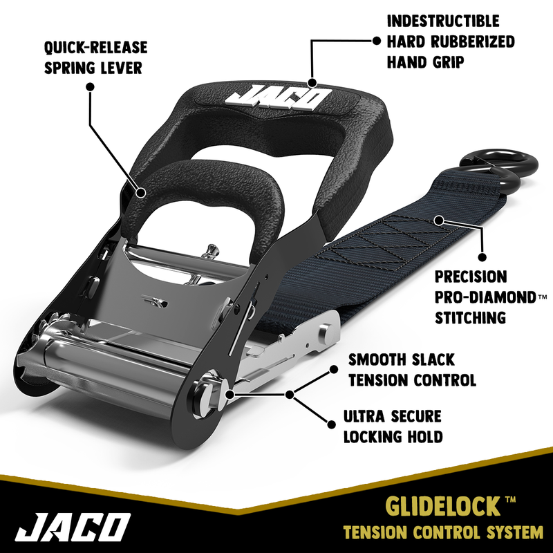 Load image into Gallery viewer, Heavy Duty Ratchet Tie Down Straps with Soft Loops (1.6" x 8 ft) | AAR Certified Break Strength (5,208 lbs)