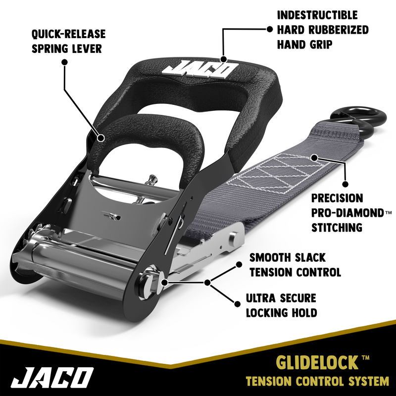 Load image into Gallery viewer, Heavy Duty Ratchet Tie Down Straps with Soft Loops (1.6" x 8 ft) | AAR Certified Break Strength (5,208 lbs)