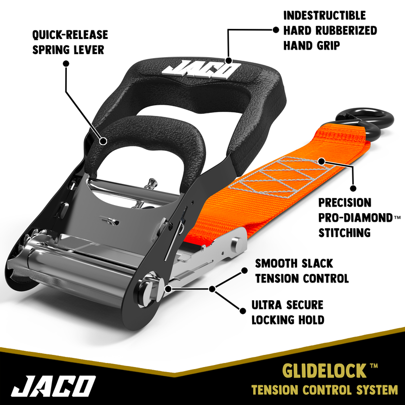 Load image into Gallery viewer, Heavy Duty Ratchet Tie Down Straps with Soft Loops (1.6" x 8 ft) | AAR Certified Break Strength (5,208 lbs)