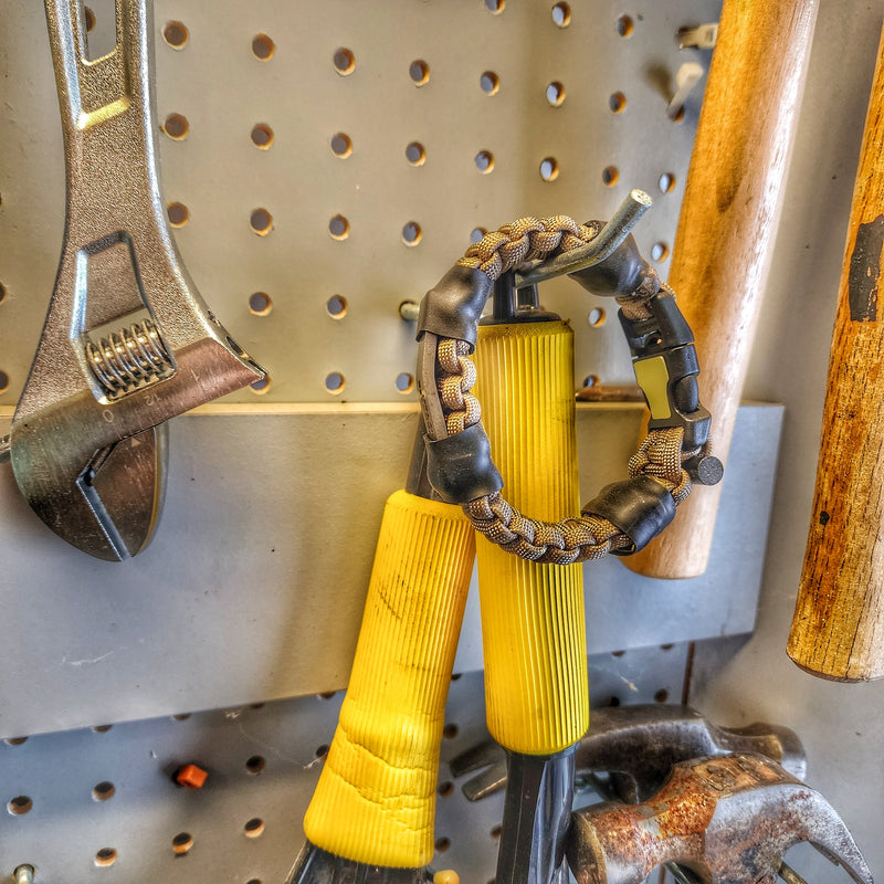 Load image into Gallery viewer, Urban Carry Strap - EDC Bracelet with Pry Bar, Firestarter, Kevlar Saw and Cuff Key or LED Flashlight.