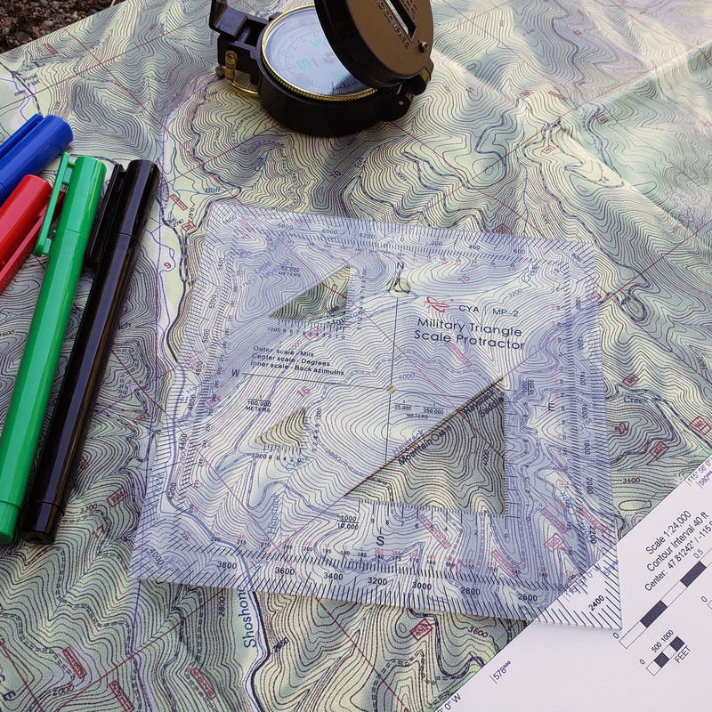 Load image into Gallery viewer, Military Map Protractor 2-Pack Set - Coordinate Scales for Map Reading and Navigation