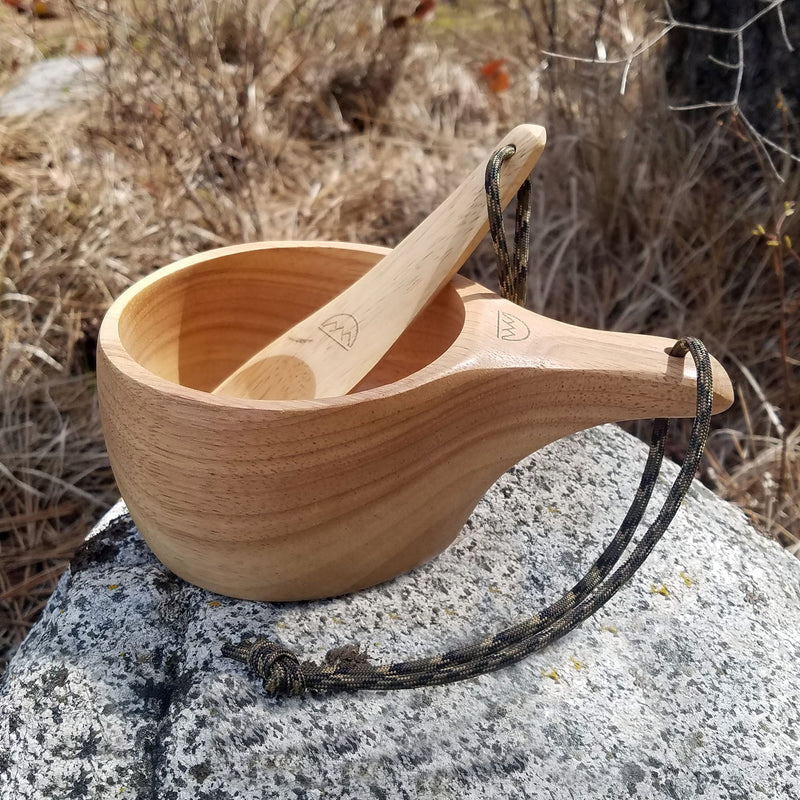 Load image into Gallery viewer, Kyrre™ Carved Nordic Kuksa - Solid Wood Camp Mug & Spoon Set