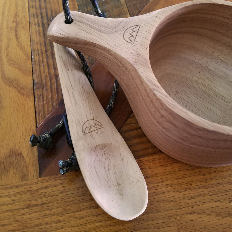 Load image into Gallery viewer, Kyrre™ Carved Nordic Kuksa - Solid Wood Camp Mug & Spoon Set