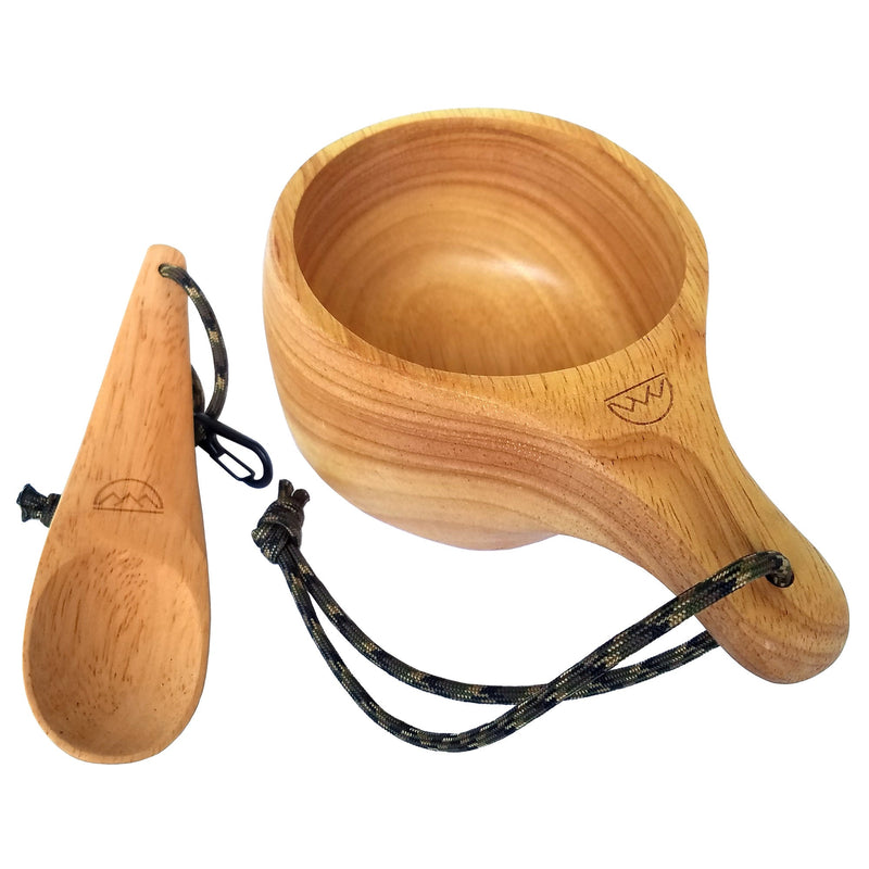 Load image into Gallery viewer, Kyrre™ Carved Nordic Kuksa - Solid Wood Camp Mug & Spoon Set