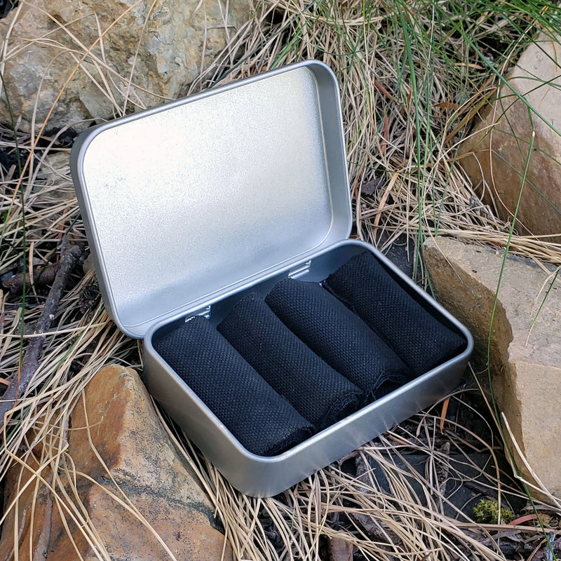 Load image into Gallery viewer, Premium Charcloth - Essential Primitive FireStarting Material for use with Flint & Steel, Magnifier etc.