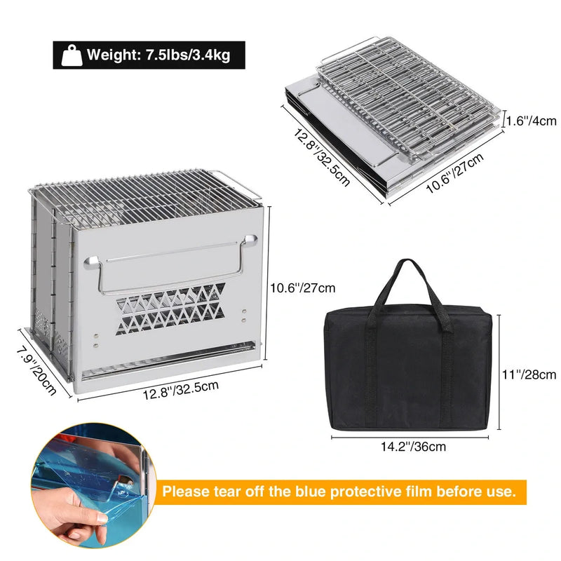 Load image into Gallery viewer, Wood Burning Camping Stove Folding with Pot Stand