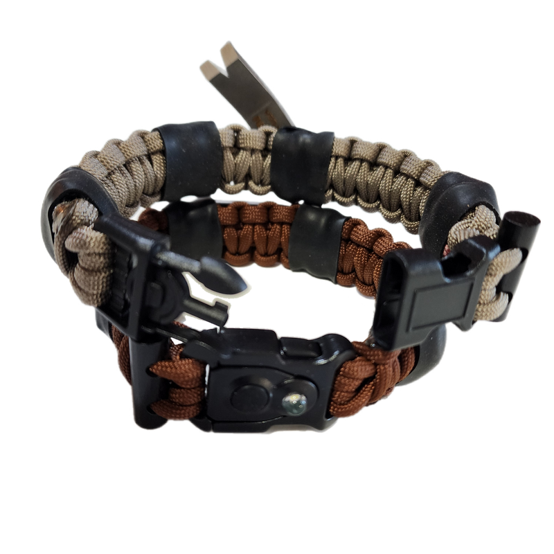 Load image into Gallery viewer, Urban Carry Strap - EDC Bracelet with Pry Bar, Firestarter, Kevlar Saw and Cuff Key or LED Flashlight.