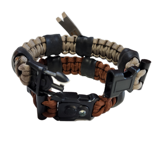 Urban Carry Strap - EDC Bracelet with Pry Bar, Firestarter, Kevlar Saw and Cuff Key or LED Flashlight.