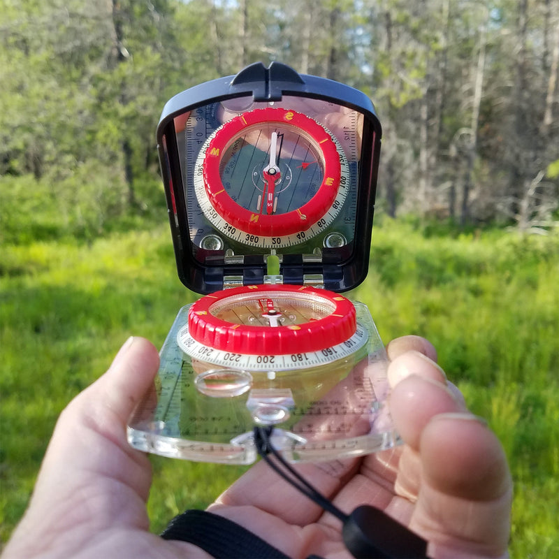 Load image into Gallery viewer, RS46 Mirrored Sighting Compass with Declination Adjustment, Clinometer & Map LED