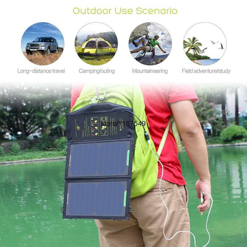 Load image into Gallery viewer, Solar Panel 10W 5V Solar Charger Portable Solar Battery Chargers Charging for Phone for Hiking etc. Outdoors.