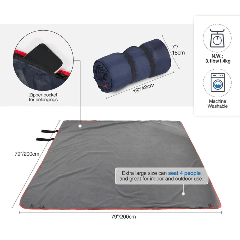 Load image into Gallery viewer, Outdoor Waterproof Blanket with Warm Fleece