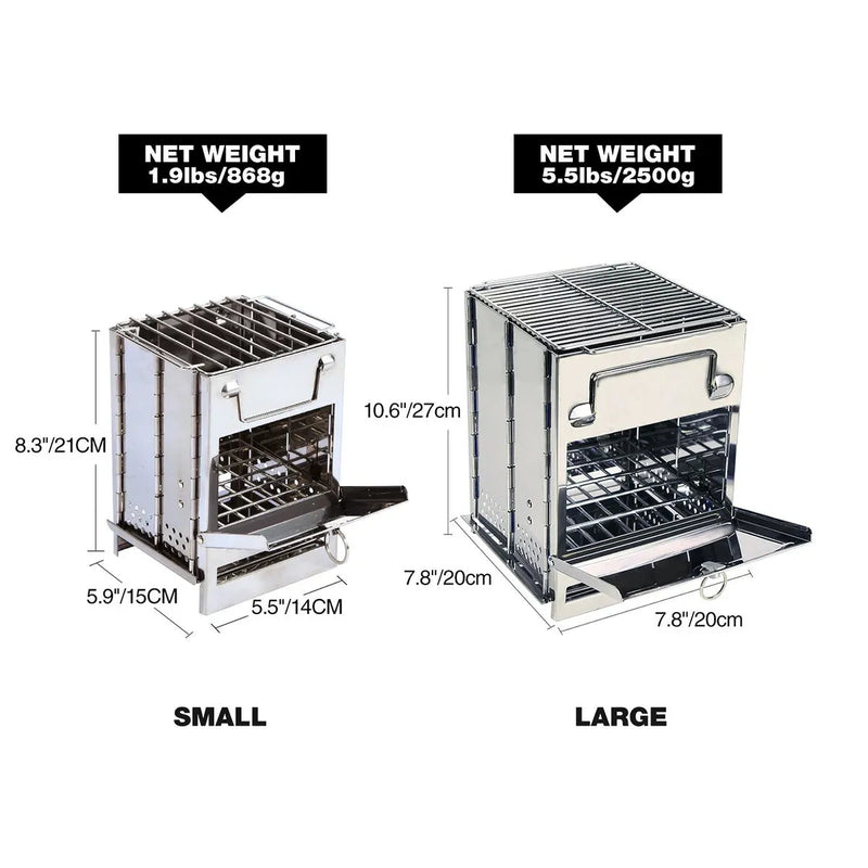 Load image into Gallery viewer, Wood Burning Camping Stove Folding with Pot Stand