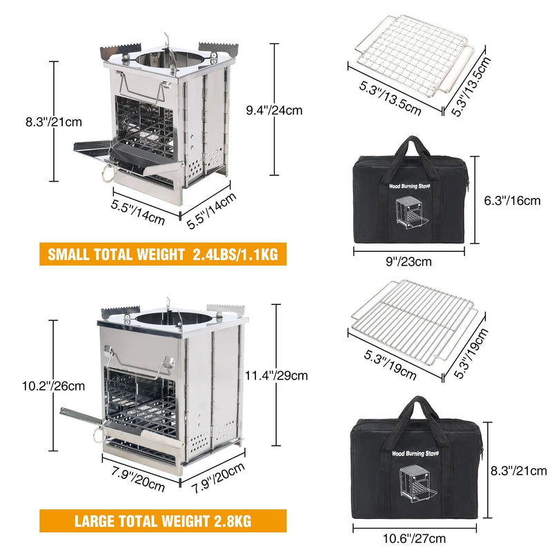 Load image into Gallery viewer, Wood Burning Camping Stove Folding with Pot Stand