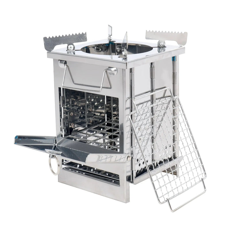 Load image into Gallery viewer, Wood Burning Camping Stove Folding with Pot Stand