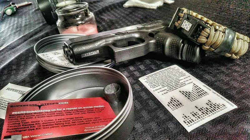 Load image into Gallery viewer, SERE Sidekick- Tactical Survival Paracord Bracelet to Evade, Resist & Escape.