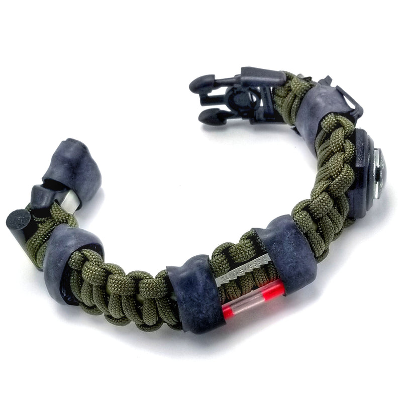 Load image into Gallery viewer, The Escape Evade Pathfinder: Military & Tactical Strap w/ SERE kit, Compass, Kevlar Saw, Cuff Key.