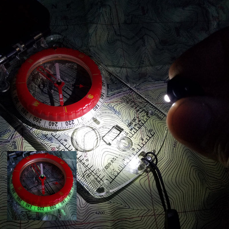 Load image into Gallery viewer, RS46 Mirrored Sighting Compass with Declination Adjustment, Clinometer & Map LED