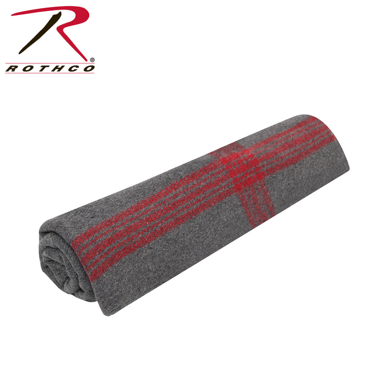 Load image into Gallery viewer, Rothco Striped Outdoor Wool Blanket  Grey / Red Size One Size