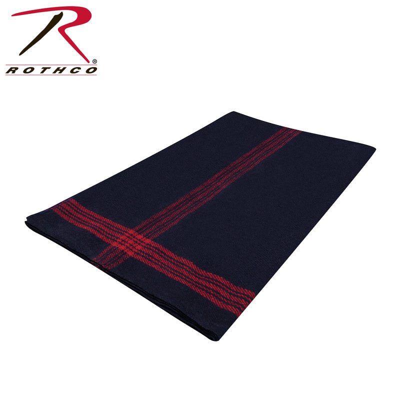 Load image into Gallery viewer, Rothco Striped Outdoor Wool Blanket  Navy Blue / Red Size One Size