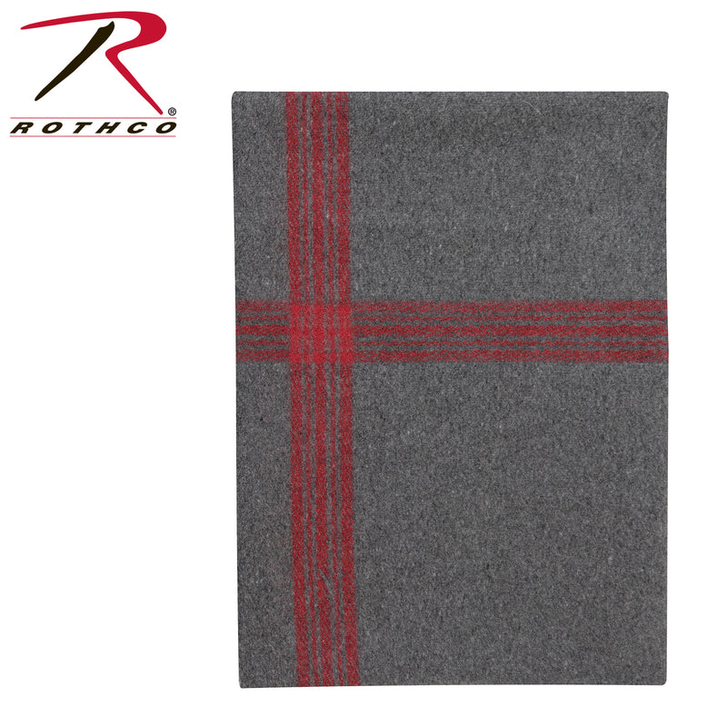 Load image into Gallery viewer, Rothco Striped Outdoor Wool Blanket  Grey / Red Size One Size