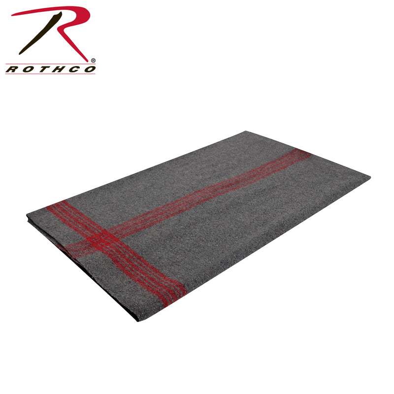 Load image into Gallery viewer, Rothco Striped Outdoor Wool Blanket  Grey / Red Size One Size