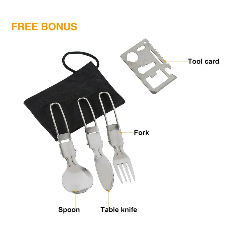 Load image into Gallery viewer, 11/12/22 PCS Camping Cookware Mess Kit