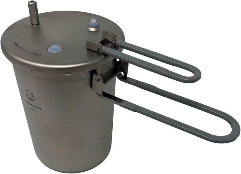 Load image into Gallery viewer, Valtcan 1800ml Titanium Pressure Pot Perfect Rice. Any Flame. Any Altitude. 35 kPa Locking Lid · Rice in 20 Minutes · 1.3 lbs