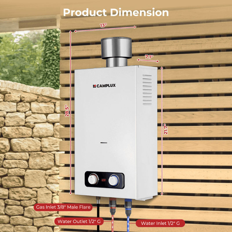 Load image into Gallery viewer, Camplux BD264C Tankless Propane Water Heater With Rain Cap