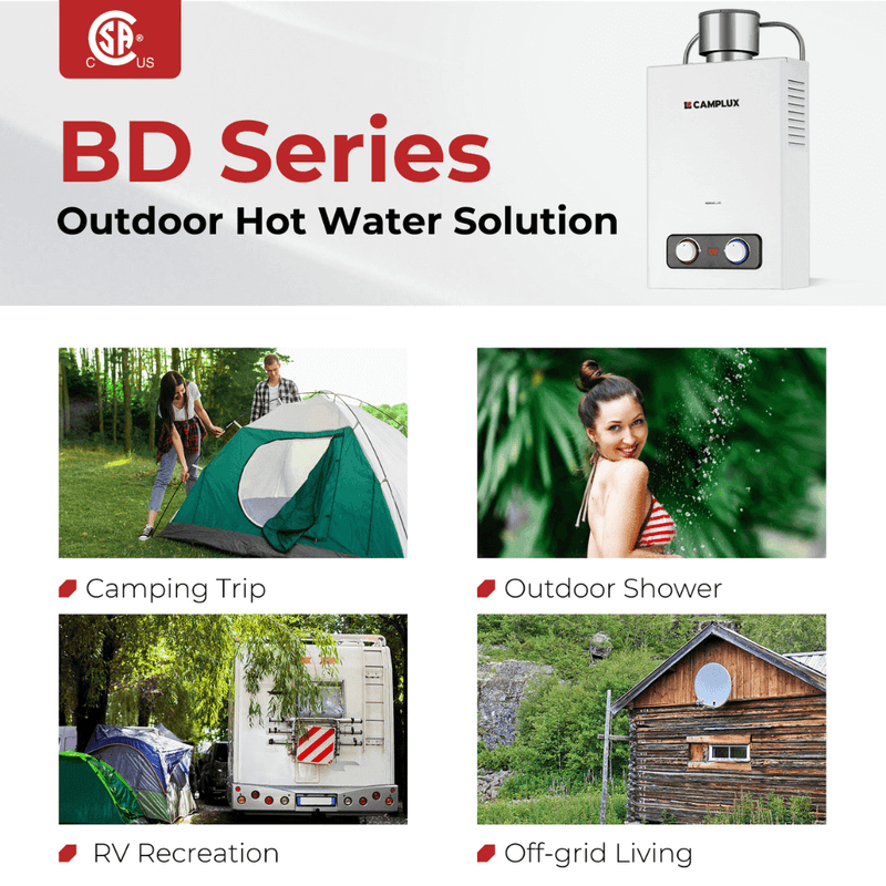 Load image into Gallery viewer, Camplux BD158C Tankless Propane Water Heater With Rain Cap