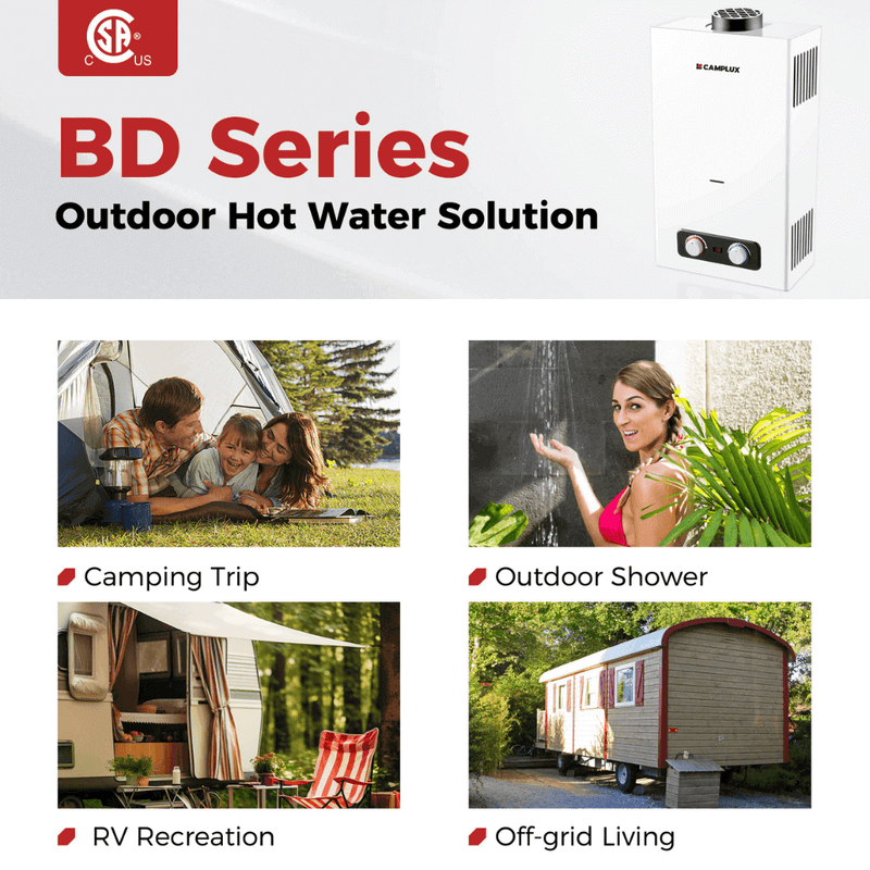 Load image into Gallery viewer, Camplux BD264 Tankless Propane Water Heater Portable