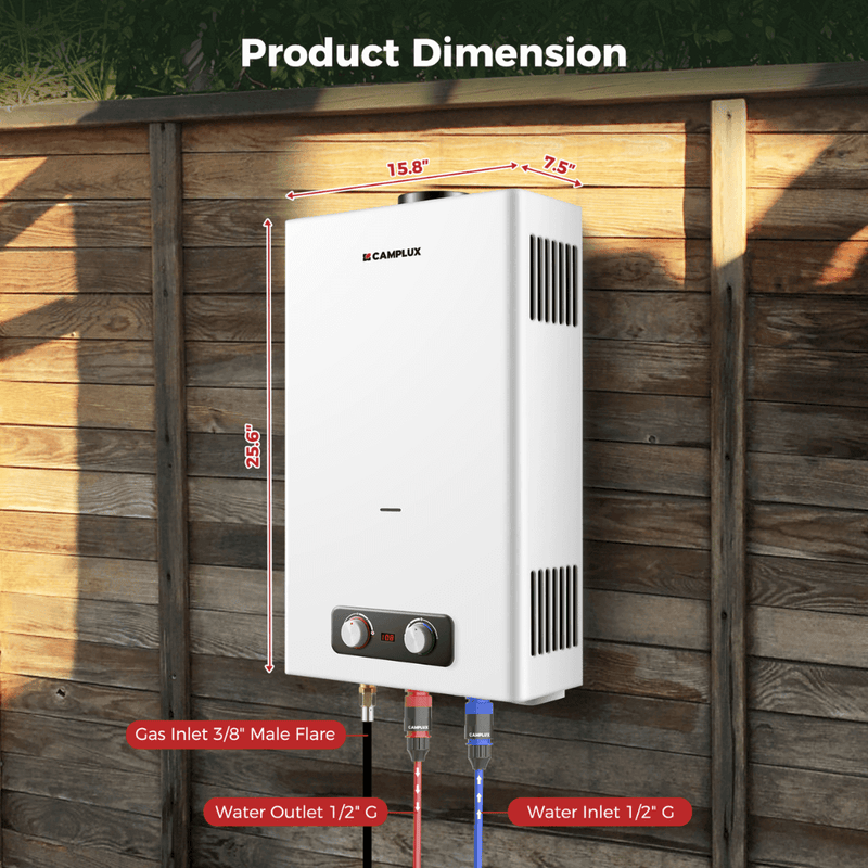 Load image into Gallery viewer, Camplux BD422P120 Propane Outdoor Water Heater Pump Kit