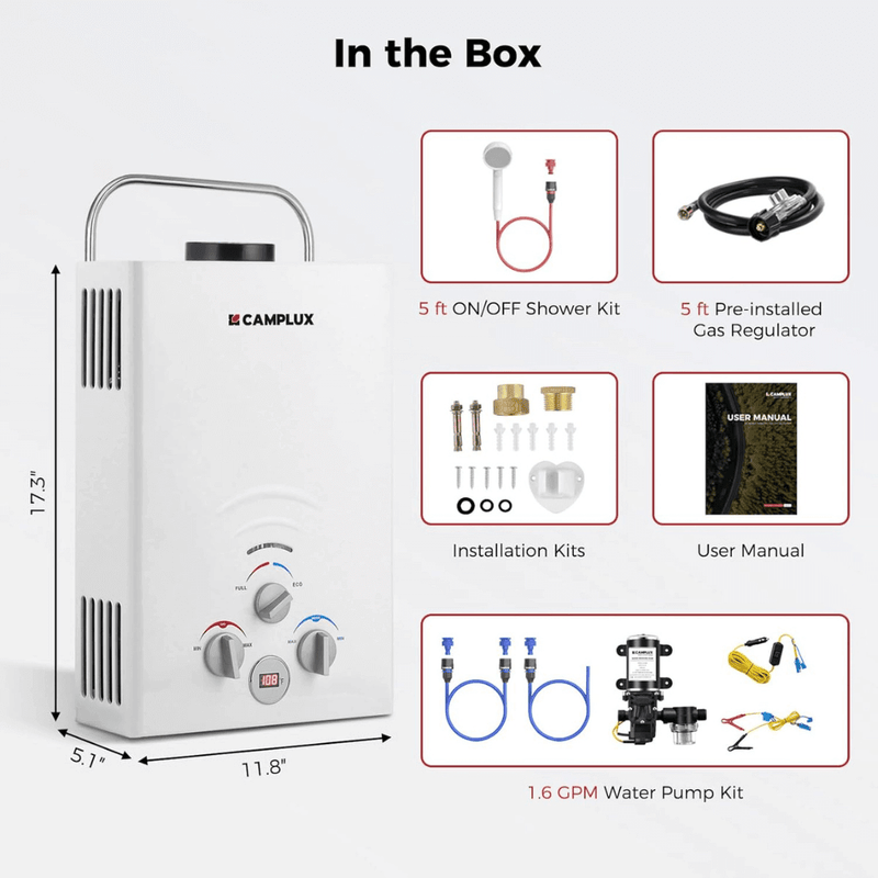 Load image into Gallery viewer, Camplux BW158P60 Camping Water Heater With Pump Kit