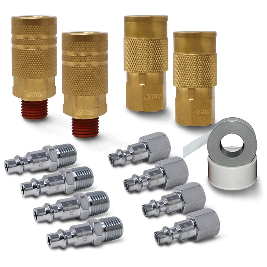 Industrial Quick Connect Air Fittings | Plug & Coupler Kit - 1/4