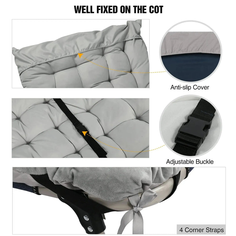 Load image into Gallery viewer, Portable Folding Sleeping Cot Mattress Pads for Camping,Gray Blue Black Brown