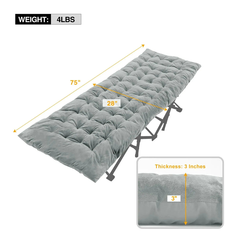 Load image into Gallery viewer, Portable Folding Sleeping Cot Mattress Pads for Camping,Gray Blue Black Brown