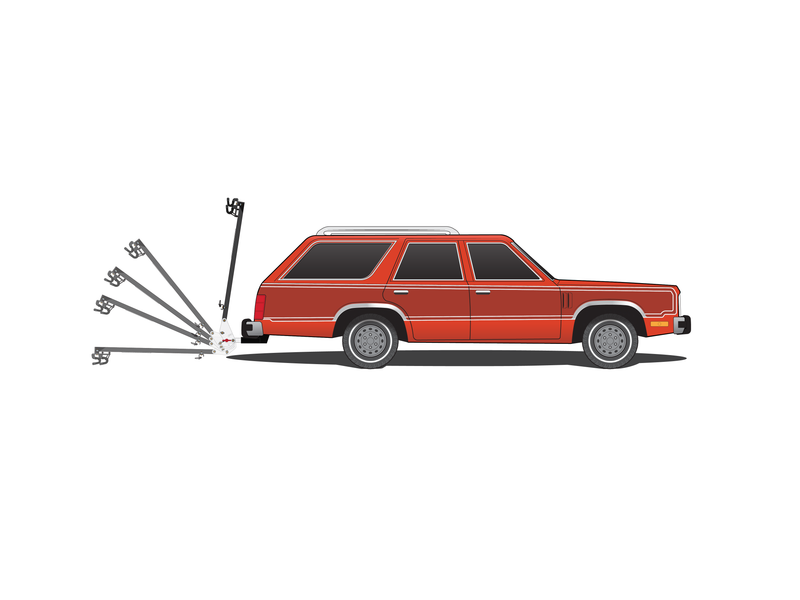Load image into Gallery viewer, Lolo Racks 6 bike rack for 2" hitch standard tilting (includes locking hitch bolt)