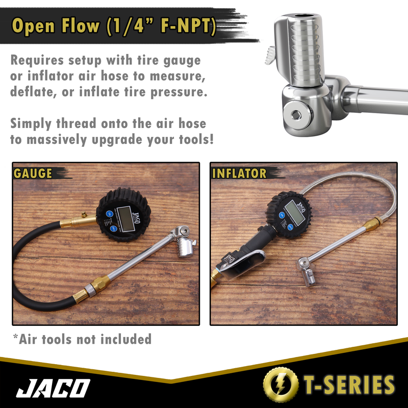 Load image into Gallery viewer, Lightning™ T-Series Tire Air Chuck | Open Flow, 1/4" F-NPT