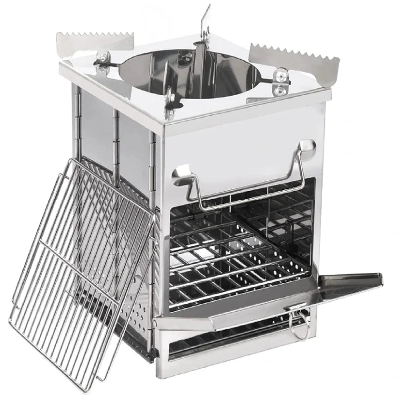 Load image into Gallery viewer, Wood Burning Camping Stove Folding with Pot Stand