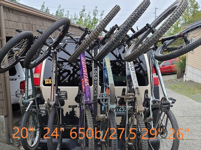Load image into Gallery viewer, Lolo Racks 6 bike rack for 2" hitch standard tilting (includes locking hitch bolt)
