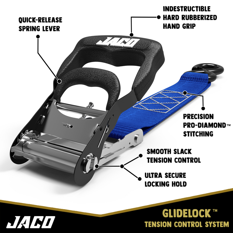 Load image into Gallery viewer, Heavy Duty Ratchet Tie Down Straps with Soft Loops (1.6" x 8 ft) | AAR Certified Break Strength (5,208 lbs)