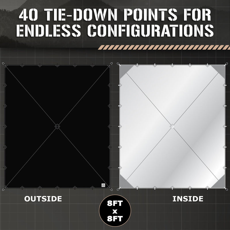 Load image into Gallery viewer, Bushcraft Reflective Shelter Tarp