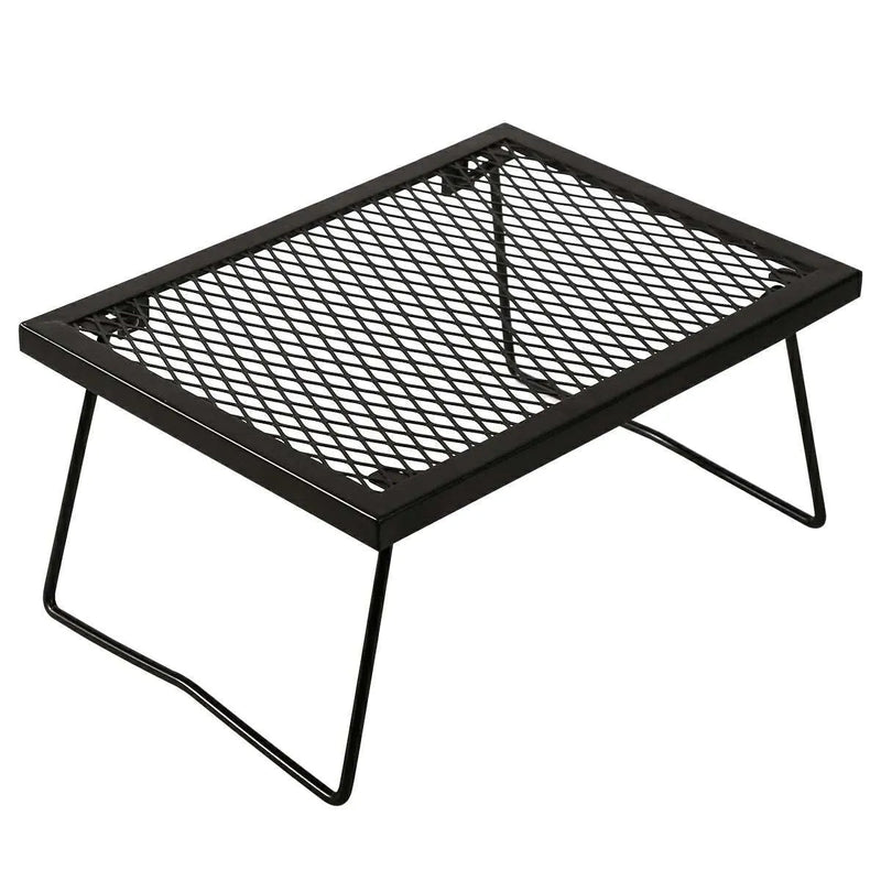 Load image into Gallery viewer, Portable Heavy Duty Folding Steel Campfire Grill Grate for Outdoor Cooking, Black