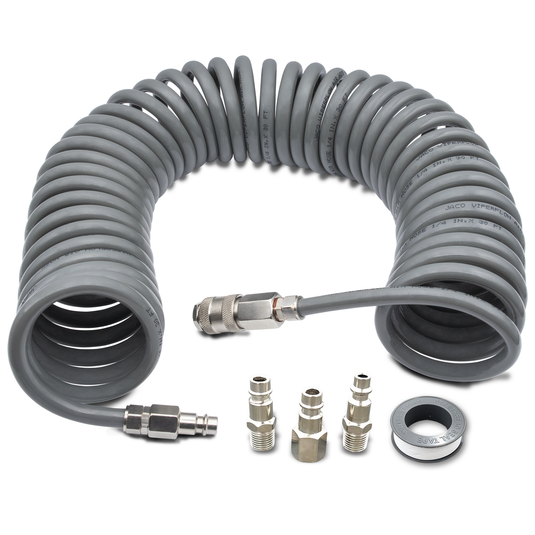 Polyurethane Coiled Air Hose Kit - 1/4