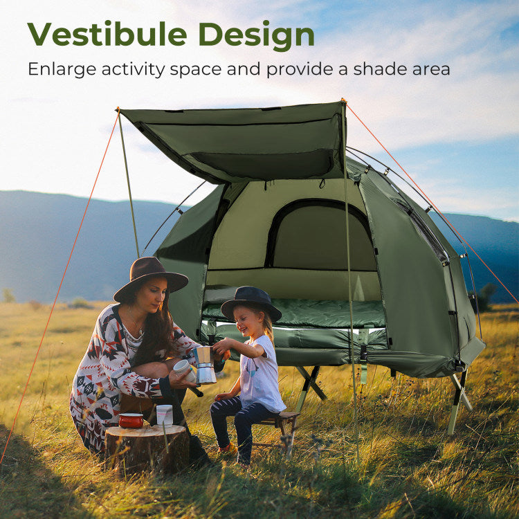Load image into Gallery viewer, 1-Person Folding Camping Tent with Sunshade and Air Mattress
