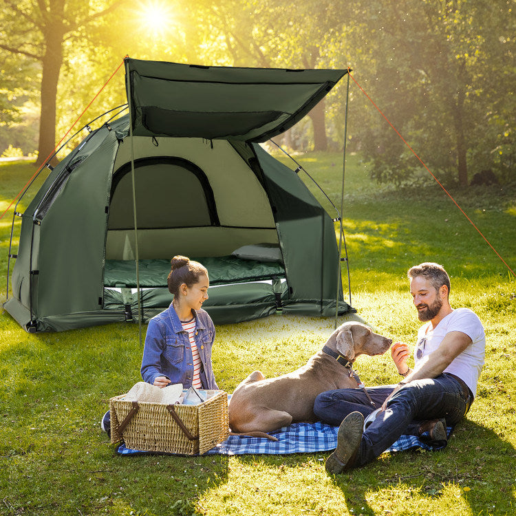 Load image into Gallery viewer, 1-Person Folding Camping Tent with Sunshade and Air Mattress