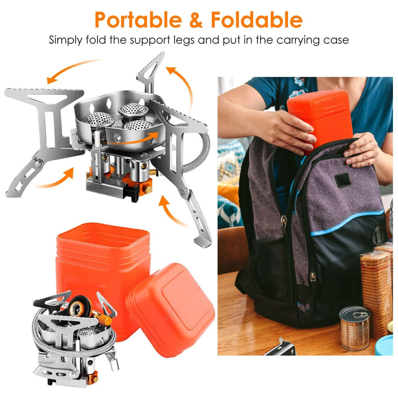Load image into Gallery viewer, Portable 4000W Foldable Camping Stove with Ignition & Carry Case