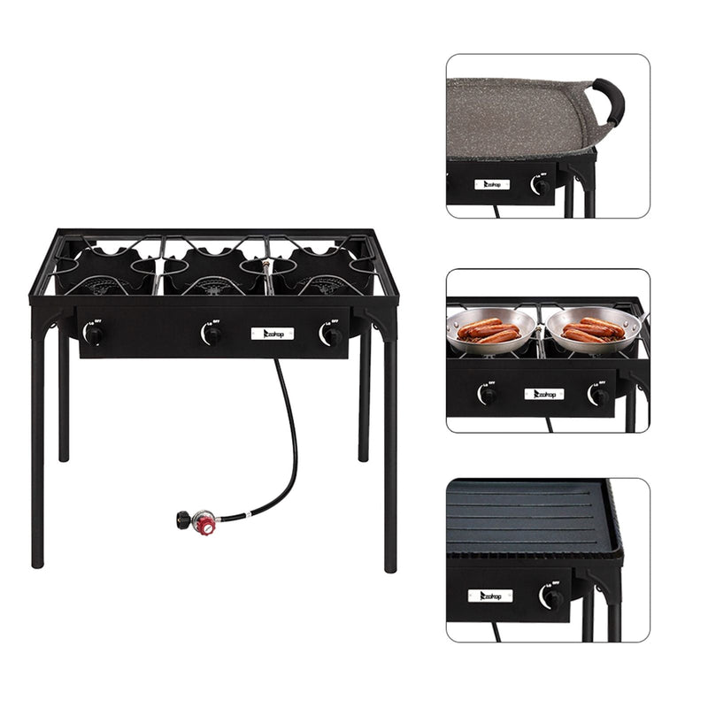 Load image into Gallery viewer, 225,000 BTU Outdoor Propane Camp Stove β 3 Burner Cooker